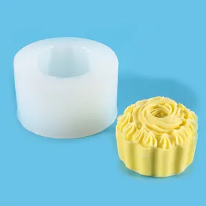 Rose flower silicone mold for DIY handmade soap, scented candles, and chocolate baking.