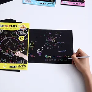 Colorful rainbow scratch paper art kit for kids DIY creative drawing and crafts