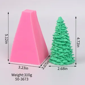 Detaillierte Maße und Gewicht der Weihnachtsbaum-Silikonform für die DIY-Kerzenherstellung