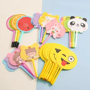 Creative cartoon fan-shaped ballpoint pens with cute animal and fruit designs