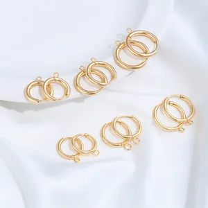 Durable gold stainless steel spring clasp earring hoops for DIY jewelry making accessory