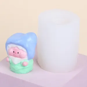 3D gnome elf silicone mold shown alongside a colorful finished resin character