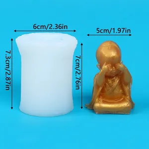 Detailed size measurements for little monk silicone mold and finished resin figure
