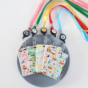 Juego de portacredenciales con carretes retráctiles y cordones de colores