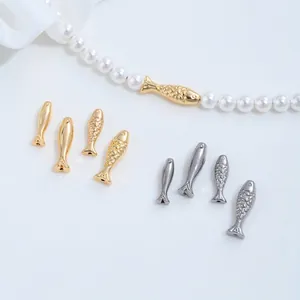 Fischförmige Perlen aus Edelstahl in Gold und Silber für die DIY-Schmuckherstellung