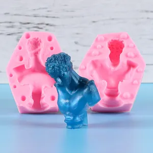 Detailansicht der klassischen David Büste Silikonform für DIY-Kerzen und Gipshandwerk