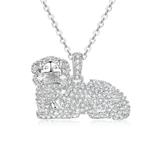 14K Gold Filled Pixiu Anhänger Halskette Für Damen Zirkonia Pavé Nationaler Stil Mythisches Tier Schlüsselbein Kette Schmuck