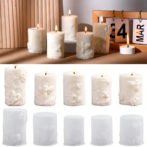 DIY Καλούπι Κεριού Σιλικόνης Κυψέλη Μέλισσα Ανθικό Κυλινδρικό Ανάγλυφο Αρωματικό Κερί Καλούπι Εποξικής Ρητίνης Διακόσμηση