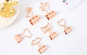 Roségoldene kreative Metallklammern für Schreibwaren und dekorative Büroorganisation