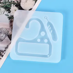 Detailed macro view of translucent silicone mold for DIY contactless door opener tool