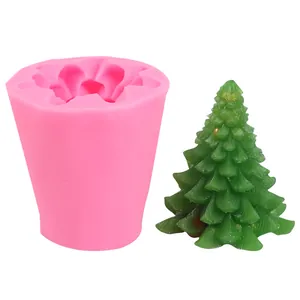 3D Weihnachtsbaum Zeder Silikonform für DIY Duftkerzen und Gipsdekorationen im Freien