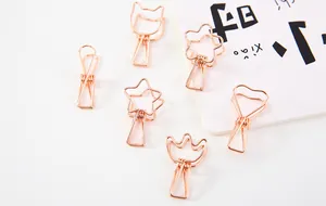 6er-Set roségoldene Metall-Binder-Clips in verschiedenen kreativen Formen