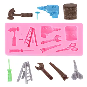 Vue détaillée du moule en silicone d'outils pour la décoration de gâteaux en fondant.