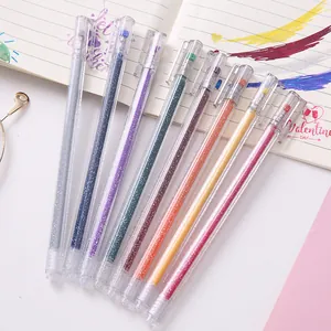 Set mit 8 bunten glitzernden Gelschreibern für DIY-Journaling und Zeichnen