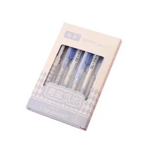Aesthetic 6-piece sea salt soda themed quick-dry gel pen set for students and office