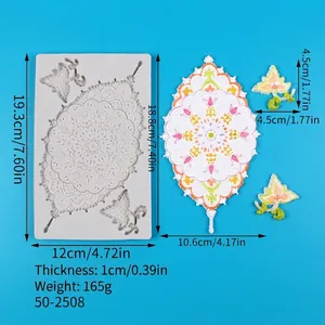 Specifiche dettagliate di dimensioni e peso per stampo in silicone vintage