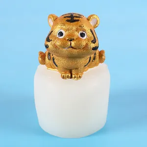 Stampo in silicone tigre per decorazioni zodiacali fai da te in resina e gesso casa.