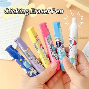 Creative Cartoon Retractable Eraser Pen Shaped Astronaut Outer Space Kids Stationery School Office Correction Supplies