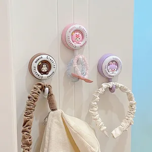 Cute Cartoon Animal Adhesive Wall Hooks ABS Strong Punch-Free Seamless Decorative Hooks For Kitchen Bathroom Door Back Home Storage Organizer