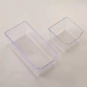 Lot de boîtes de rangement de bureau en PET transparent pour papeterie et cosmétique