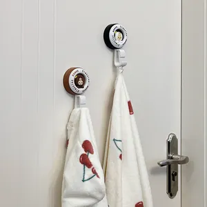 Crochets muraux de salle de bain sans perçage avec motif animal mignon pour les serviettes
