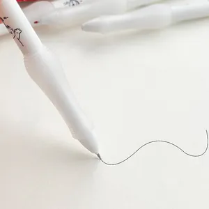Ergonomic white retractable gel pen with soft grip writing on paper