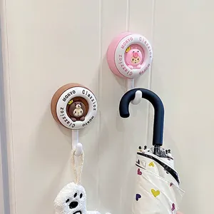 Cute cartoon animal adhesive wall hooks for entryway storage and home wall decoration