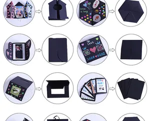 Pasos detallados de la caja de regalo DIY con varios componentes plegables e inserciones