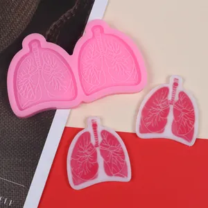Dubbele Long Siliconen Vorm Voor Hars Gieten DIY Sleutelhanger Anatomische Longen Epoxyhars Knutselbenodigdheden Handgemaakte Sieraden Decoratie