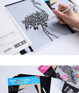 Set di stencil per pittura a graffio A4 DIY con motivo fenicottero per artigianato