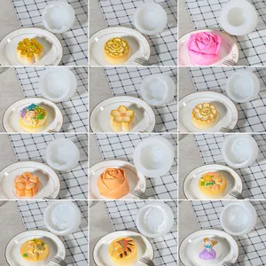 DIY Silicone Mold For Flower Bouquet Chocolate Fondant Cake Decoration Scented Candle Aroma Stone Soap Making Flower Relief Indian Girl Pattern Crafting Mold