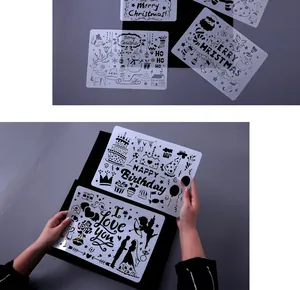 DIY hollow painting stencils featuring Christmas, birthday, and romantic love themes