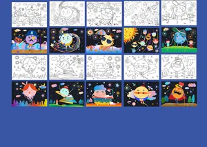 Dettaglio di varie cartoline da grattare a tema spazio e pianeti per progetti fai-da-te