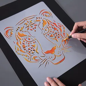 Creative tiger animal themed drawing stencil for artistic DIY painting projects.