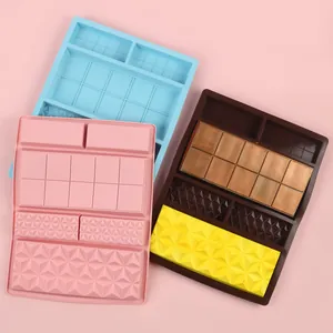 Moules à chocolat en silicone de qualité alimentaire aux textures géométriques variées