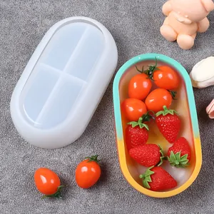 Stampo ovale in silicone per ciotola in resina e dettaglio tazza candela