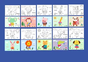 Collezione di cartoline scratch art fai-da-te per bambini con vari animali cartoon