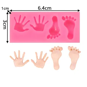 Silikonform für Baby-Hand- und Fußabdrücke, DIY-Bastelarbeiten, 6,4x3x1cm, 15g
