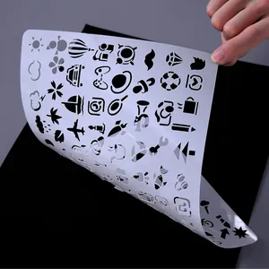 DIY plastic stencil template with various hollowed patterns for painting and drawing