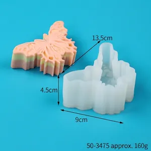 Dimensiones detalladas del molde de silicona de mariposa 3D para jabón y velas