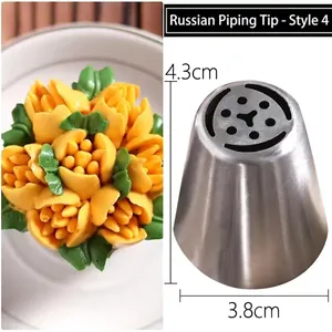 Large Russian stainless steel piping tip for flower cake decoration 4.3cm height