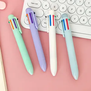 Set di 4 penne a sfera a scatto a 6 colori pastello per studenti e ufficio