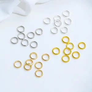 Anelli chiusi in rame placcati oro 18 carati e argento per creazioni di gioielli fai da te