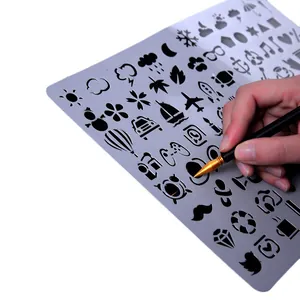 DIY hollow drawing stencil template for scrapbooking with weather and travel icons