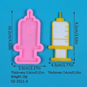 Abmessungen und Dickendetails für Spritzensilikonform für DIY Schlüsselanhänger