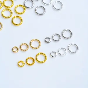 Anelli tondi chiusi placcati oro 18 carats e argento di alta qualità per gioielli