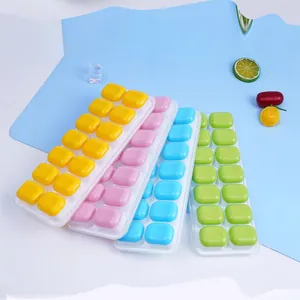 Molde de Cubitos de Hielo de Silicona DIY Con Tapa Fondo Suave Molde de Cubitos de Hielo Cuadrado Para Cocina Helado Casero Herramienta de Congelación Reutilizable