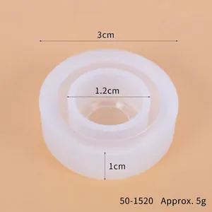 Dimensioni dettagliate dello stampo in silicone rotondo con diametro 3 cm e anello da 1,2 cm