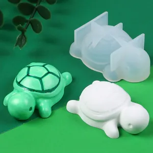 DIY mini turtle silicone mold for resin casting, plaster ornaments and candle making