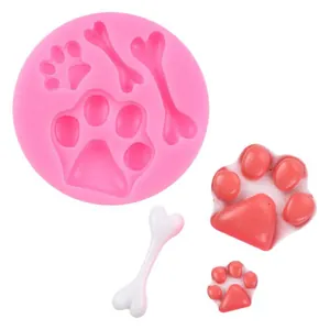 Silikonform in Form von Hundepfoten und Knochen für Fondant und DIY-Backdekoration